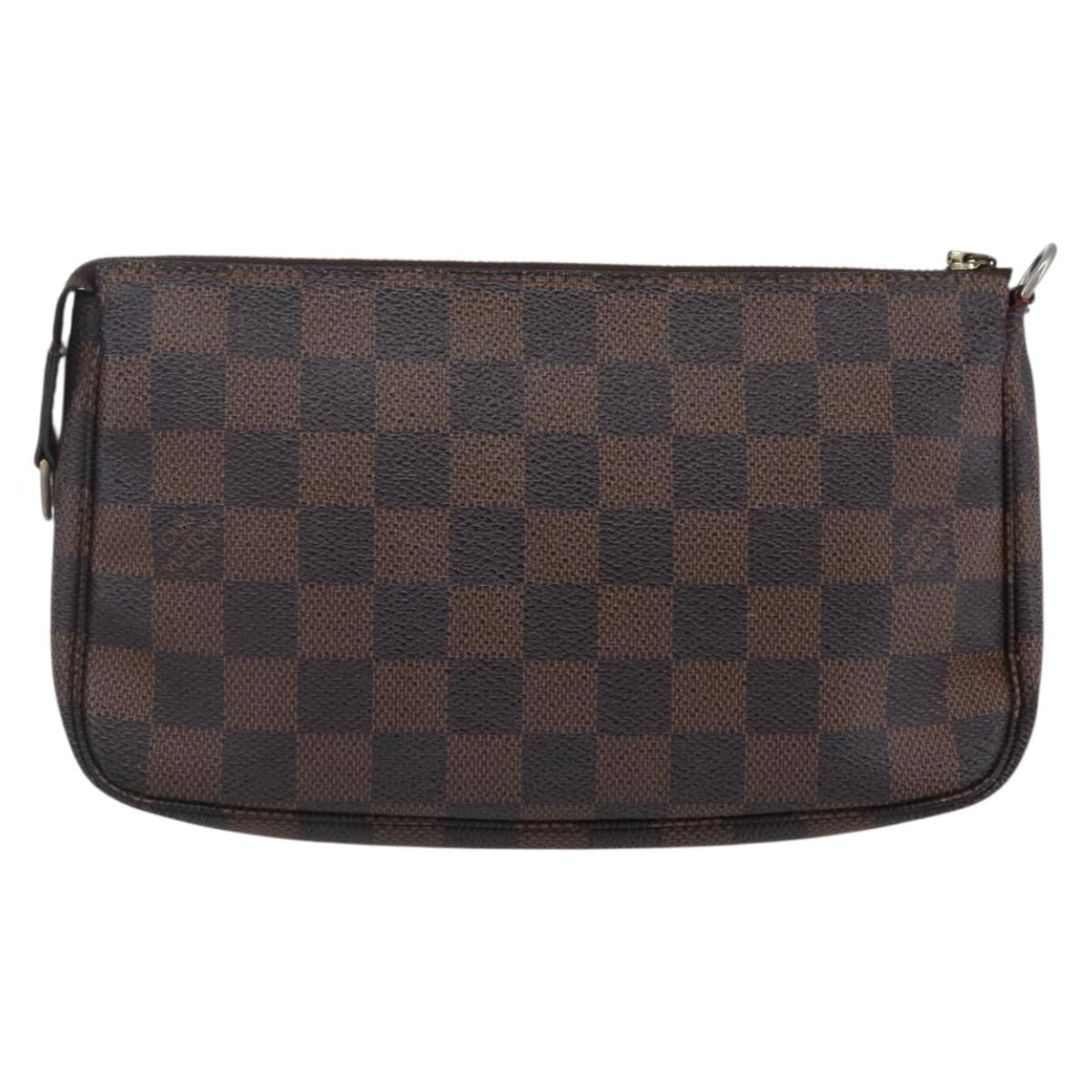 Louis Vuitton Pochette Accessoires Damier, BROWN, CANVAS, Clutche & pouche