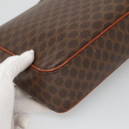 Celine Vintage Macadam Shoulder Bag Canvas and Leather, BROWN, CANVAS, Shoulder bag