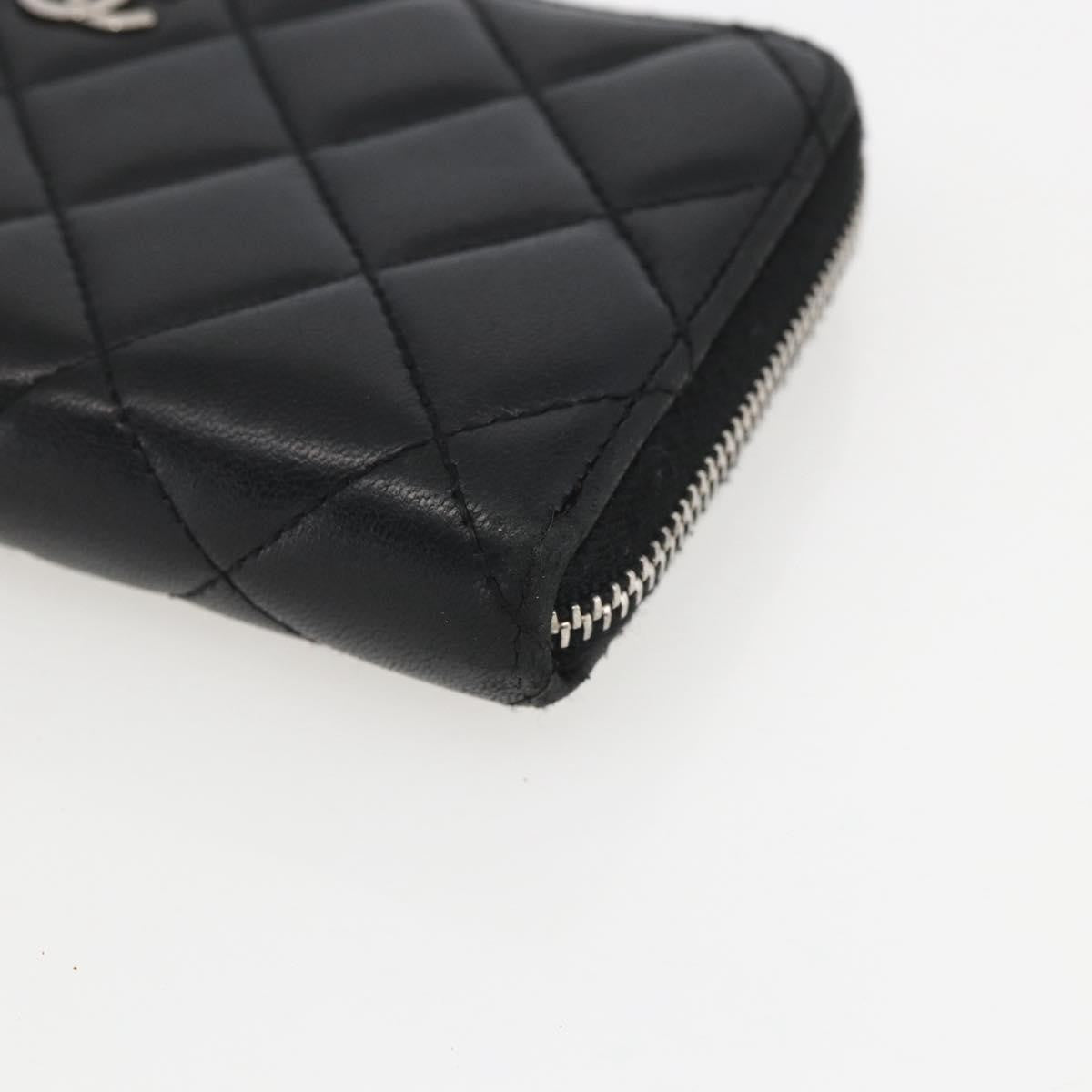 Chanel Zip Around Organizer Wallet Quilted Lambskin, BLACK, LEATHER, Wallets