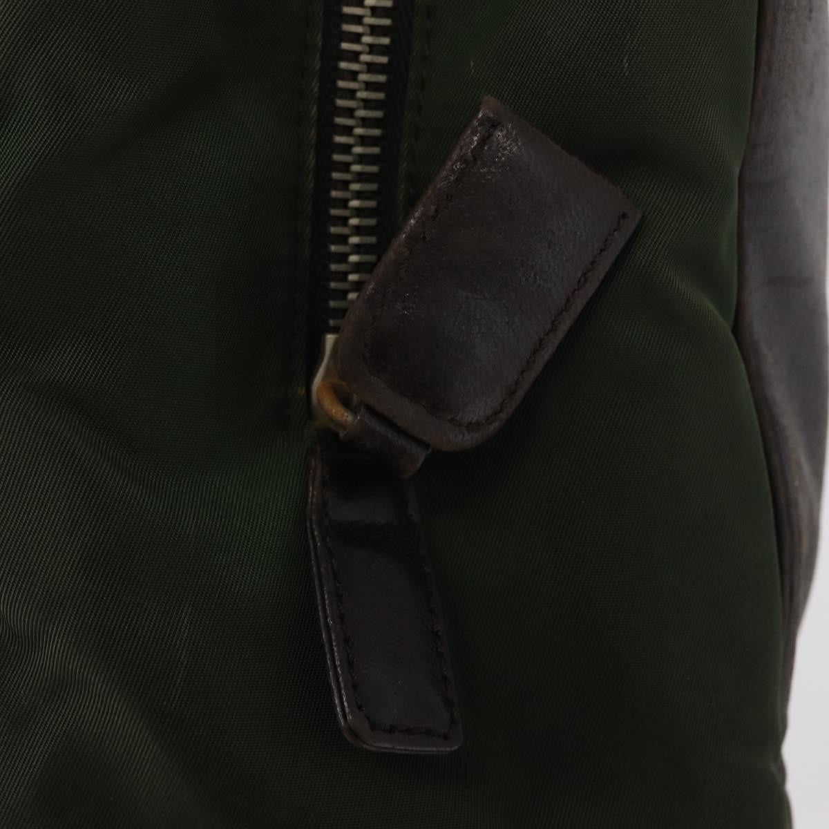 Prada Vintage Tote Tessuto with Leather, BROWN, NYLON, Tote bag