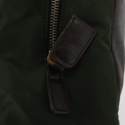 Prada Vintage Tote Tessuto with Leather, BROWN, NYLON, Tote bag