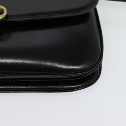 Celine Vintage Triomphe Flap Bag Leather, BLACK, LEATHER, Shoulder bag