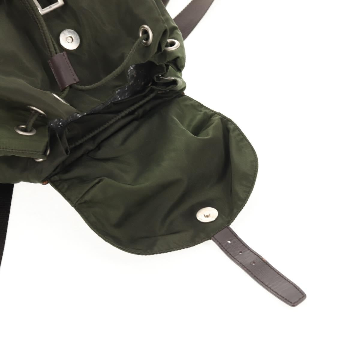 Prada Double Front Pocket Backpack Tessuto, KHAKI, NYLON, Backpack