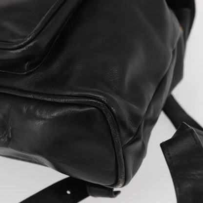 Gucci Vintage Bamboo Backpack Leather, BLACK, LEATHER, Backpack