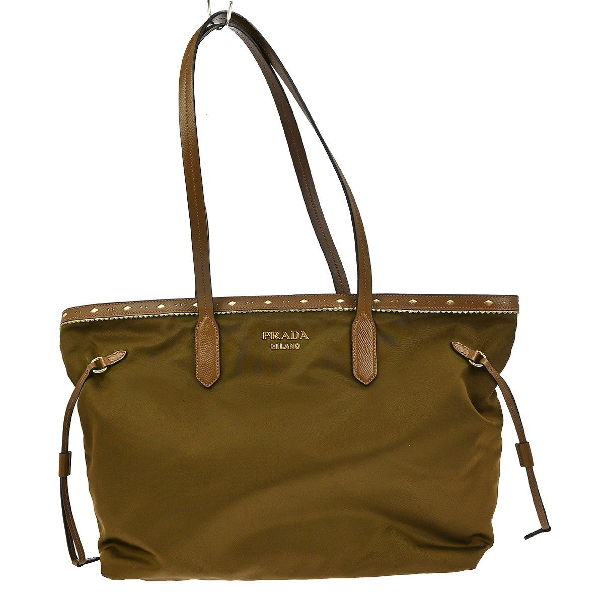 Prada Vintage Tote Tessuto, BROWN, NYLON, Tote bag