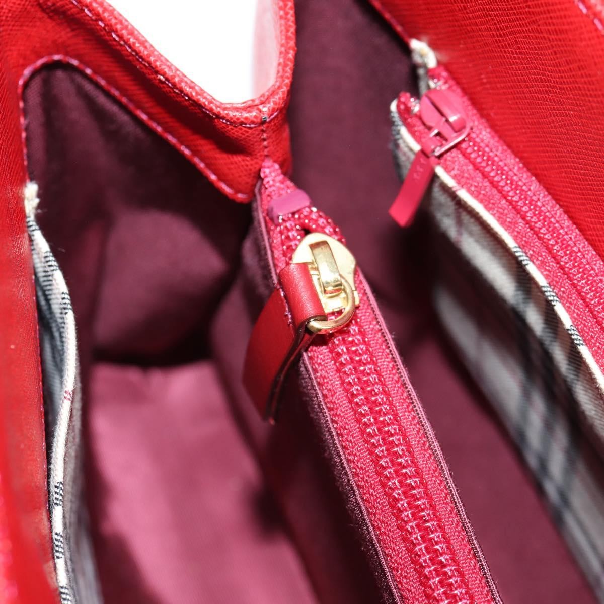 Burberry Vintage Handbag Leather, RED, LEATHER, Handbag
