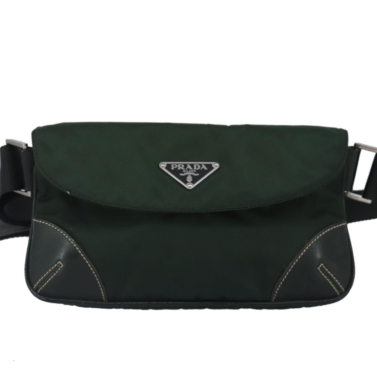Prada Waist Bag Nylon and leather, KHAKI, NYLON, Shoulder bag