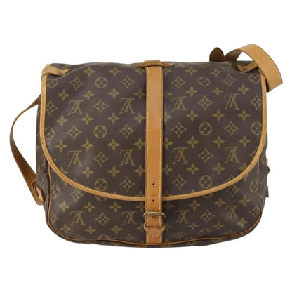 Louis Vuitton Saumur Handbag Monogram Canvas, BROWN, CANVAS, Shoulder bag