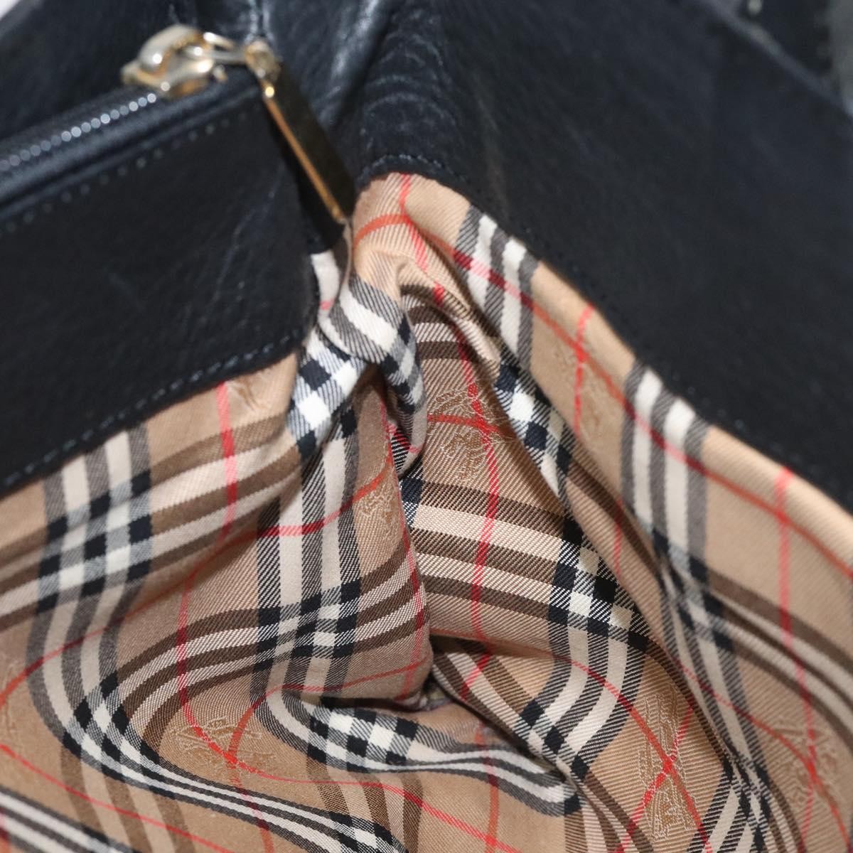 Burberry Handle Tote Leather, BLACK, LEATHER, Tote bag