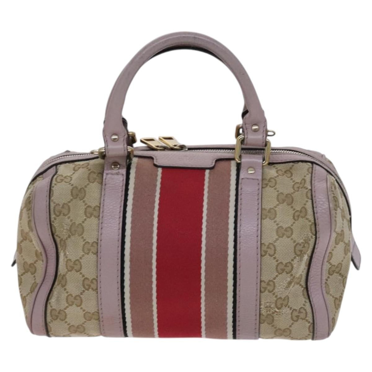 Gucci Vintage Web Boston Bag GG Canvas, BEIGE, CANVAS, Travel bag