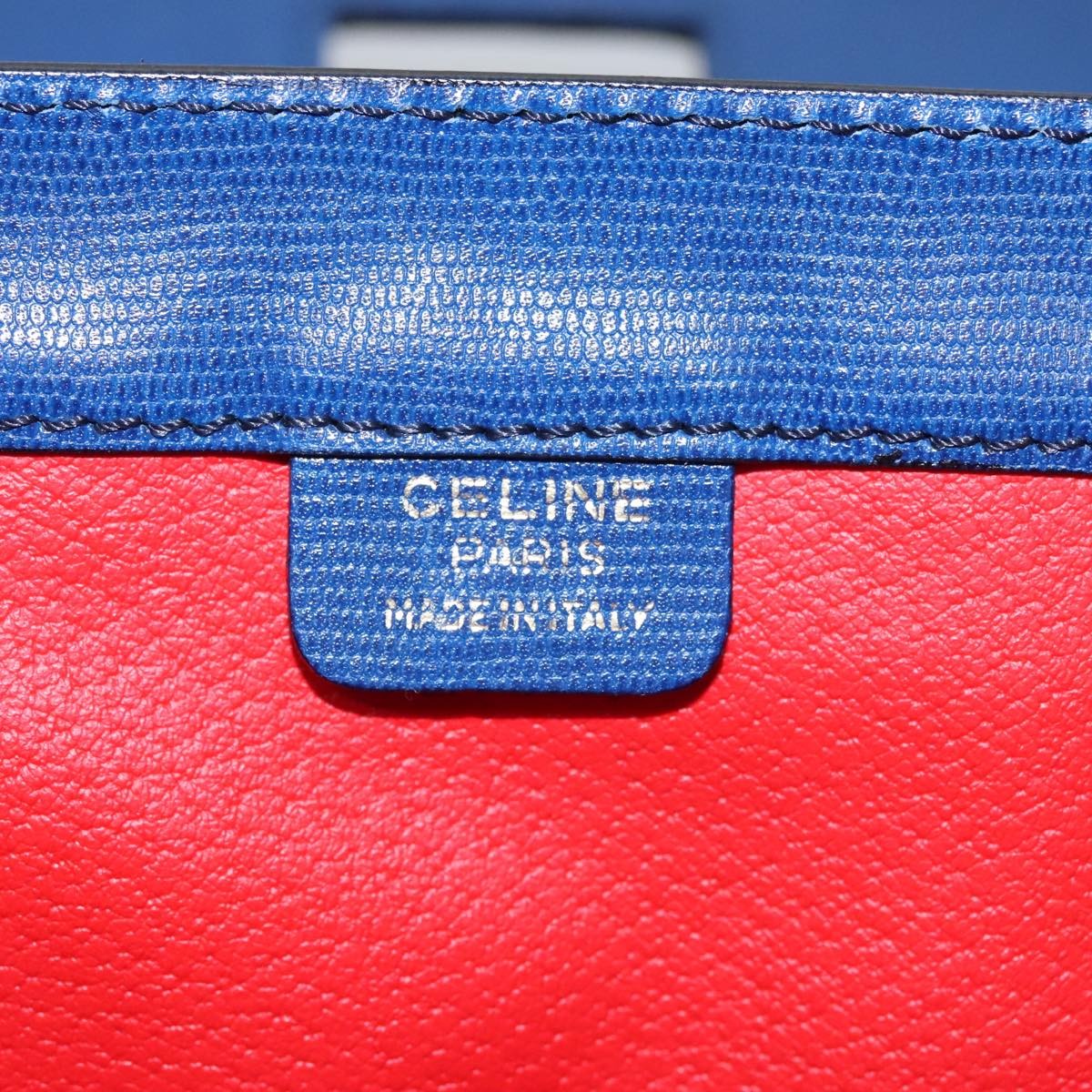 Celine Vintage turn lock shoulder bag Leather, BLUE, LEATHER, Handbag