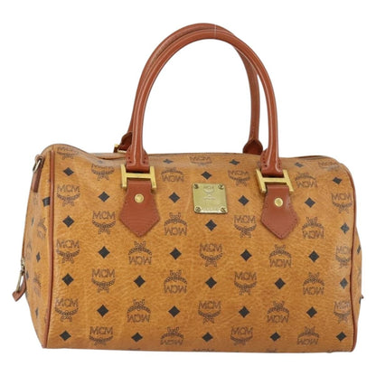 MCM Visetos logogramme Handbag Canvas and Leather, BROWN, CANVAS, Handbag