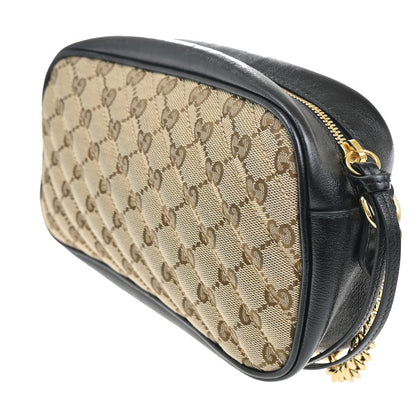 Gucci GG Marmont Shoulder Bag Diagonal Quilted GG Canvas with Leather, BROWN, CANVAS, Shoulder bag