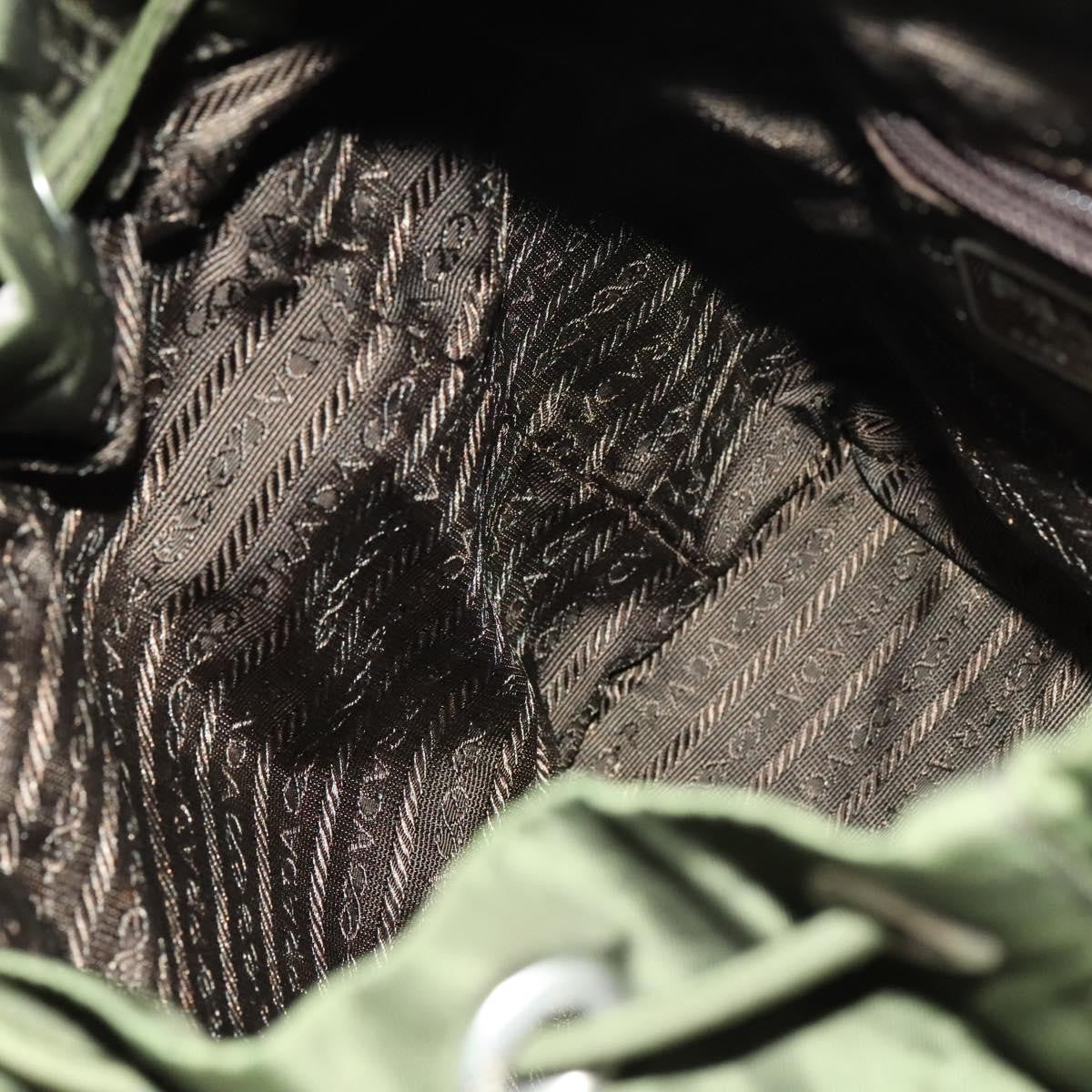 Prada Vela Double Front Pocket Backpack Tessuto with Saffiano Leather, KHAKI, NYLON, Backpack