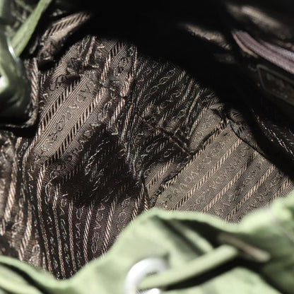 Prada Vela Double Front Pocket Backpack Tessuto with Saffiano Leather, KHAKI, NYLON, Backpack