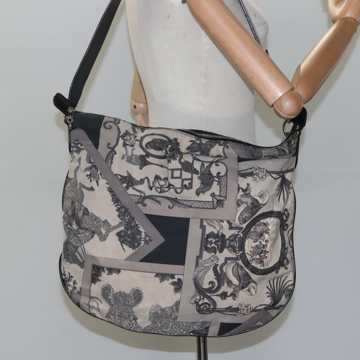 Salvatore Ferragamo Vintage Shoulder Bag Canvas, GRAY, CANVAS, Shoulder bag