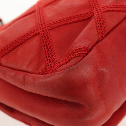 Chanel Diamond Stitch Chain Flap Bag Quilted Iridescent Calfskin, RED, LEATHER, Shoulder bag