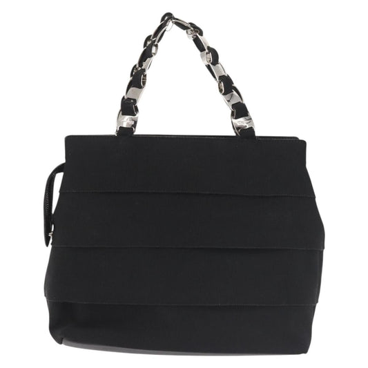 Salvatore Ferragamo Vala Handbag Canvas, BLACK, CANVAS, Handbag