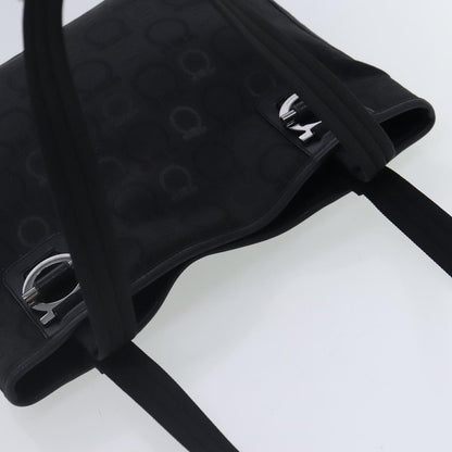 Salvatore Ferragamo Gancini Tote Gancini Canvas, BLACK, CANVAS, Tote bag