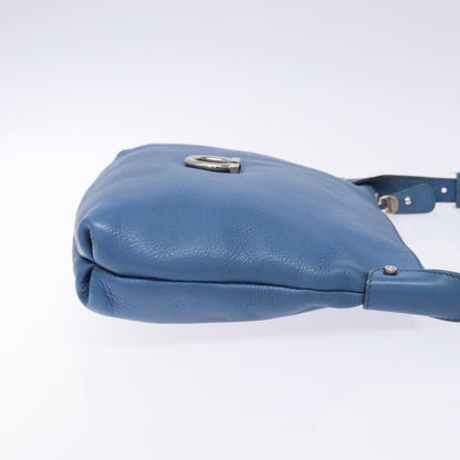 Salvatore Ferragamo Gancini Shoulder Bag Leather, BLUE, LEATHER, Shoulder bag