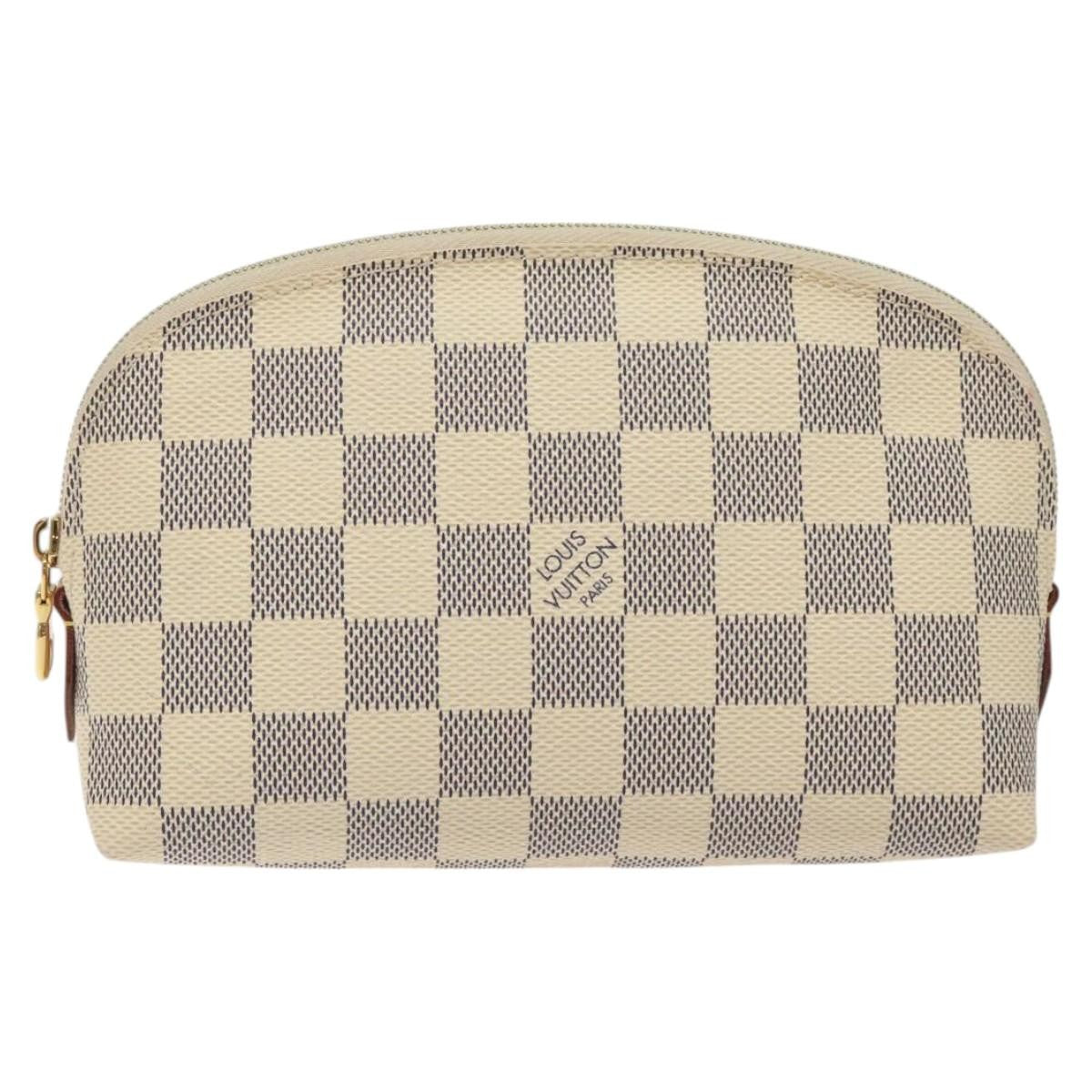 Louis Vuitton Cosmetic Pouch Damier, WHITE, CANVAS, Toiletry Case