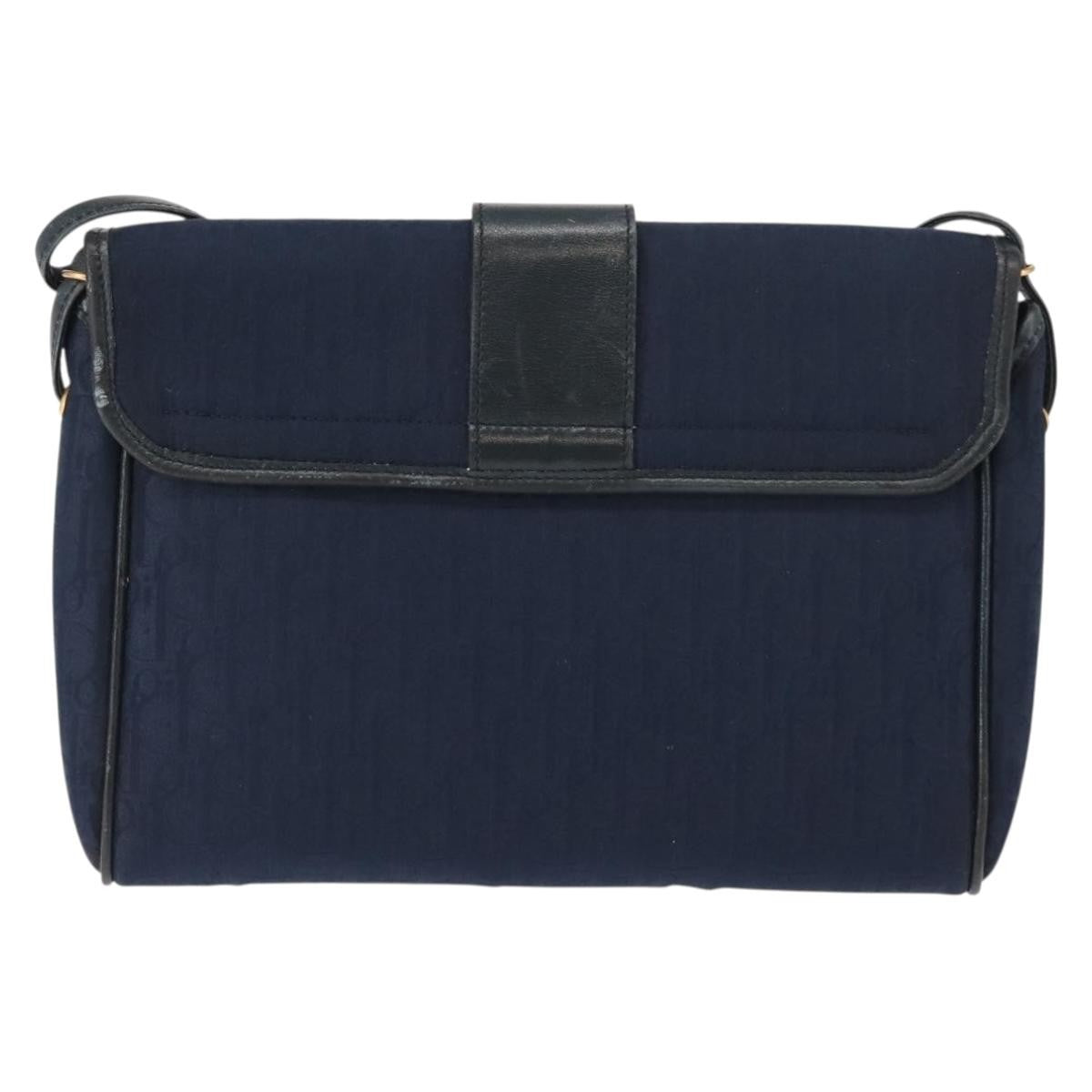 Christian Dior Vintage Trotter Shoulder Bag Canvas, NAVY, CANVAS, Shoulder bag