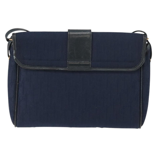 Christian Dior Vintage Trotter Shoulder Bag Canvas, NAVY, CANVAS, Shoulder bag