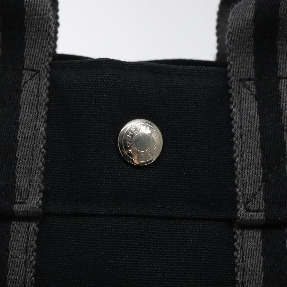 Hermes Fourre Tout Tote Canvas, BLACK, CANVAS, Tote bag