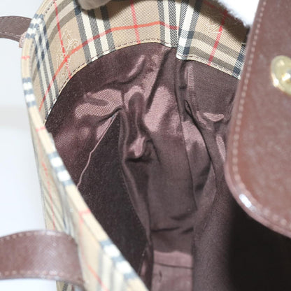 Burberry Nova Check Tote Leather, BEIGE, CANVAS, Tote bag
