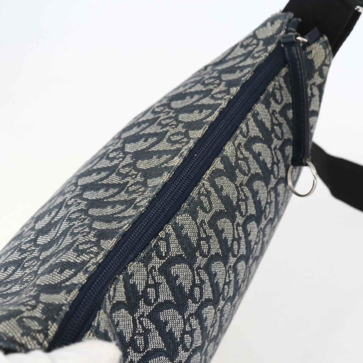 Christian Dior Vintage Trotter Shoulder Bag Canvas, NAVY, CANVAS, Shoulder bag