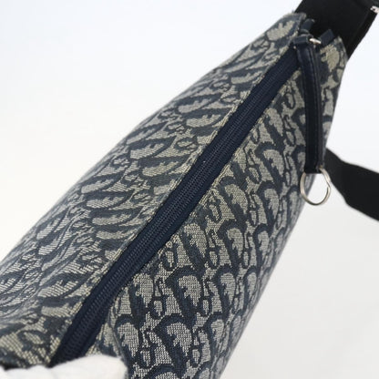 Christian Dior Vintage Trotter Shoulder Bag Canvas, NAVY, CANVAS, Shoulder bag