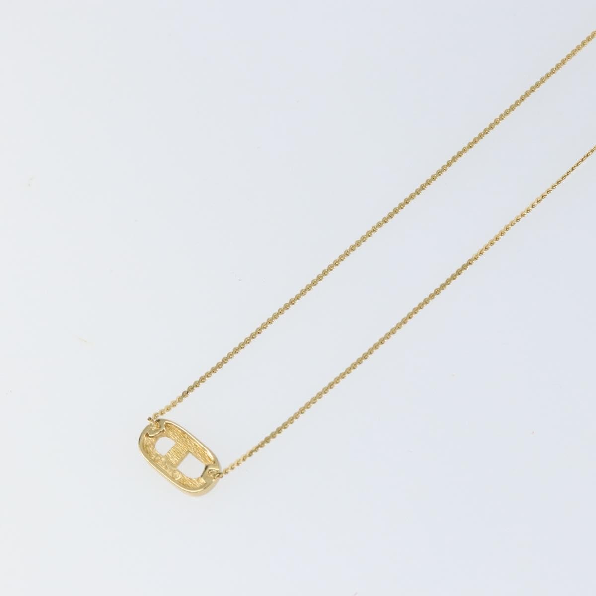 Christian Dior CD Pendant Necklace Metal and Crystals, GOLD, METAL, Necklace