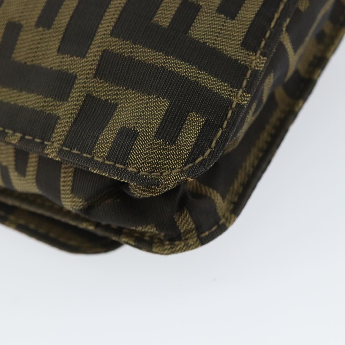 Fendi Flat Messenger Bag Zucca Canvas, BROWN, CANVAS, Shoulder bag