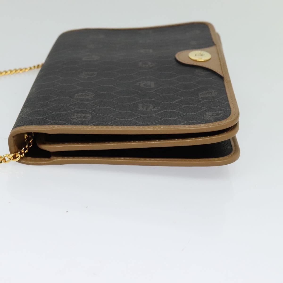 Christian Dior Vintage Honeycomb chain Canvas, BLACK, CANVAS, Handbag