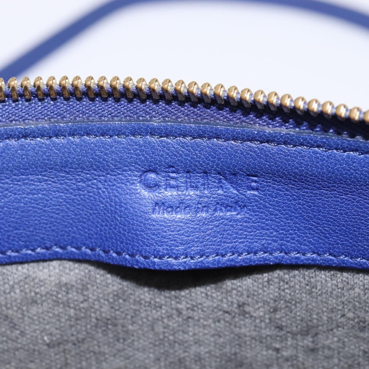 Celine Trio Crossbody Bag Leather, BLUE, LEATHER, Crossbody bag