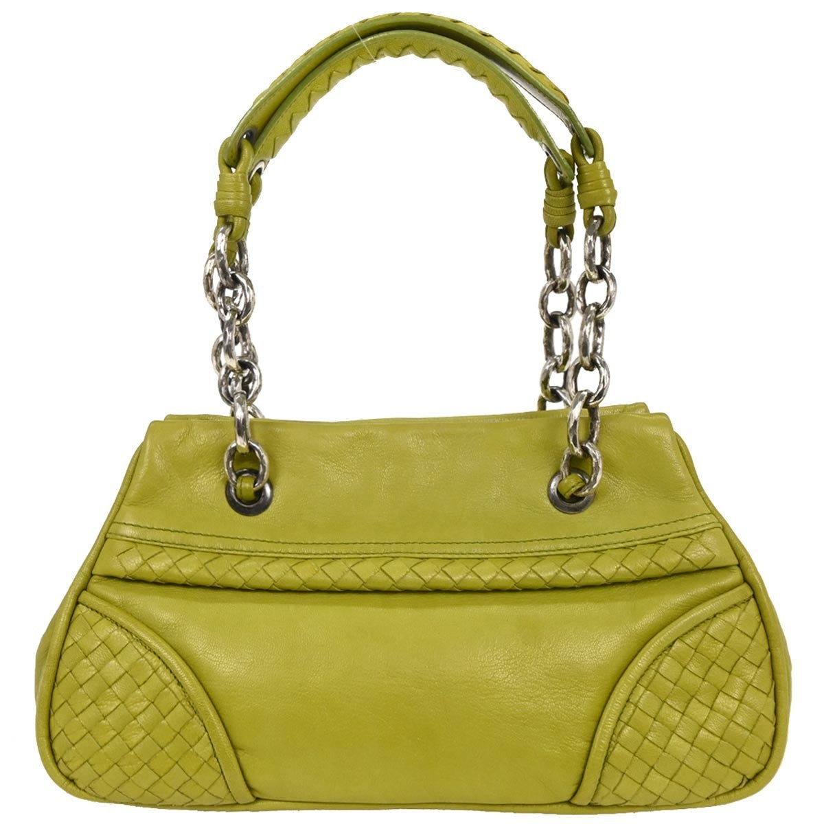 Bottega Veneta Intrecciato Shoulder bag Leather, GREEN, LEATHER, Shoulder bag