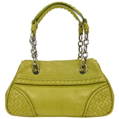 Bottega Veneta Intrecciato Shoulder bag Leather, GREEN, LEATHER, Shoulder bag