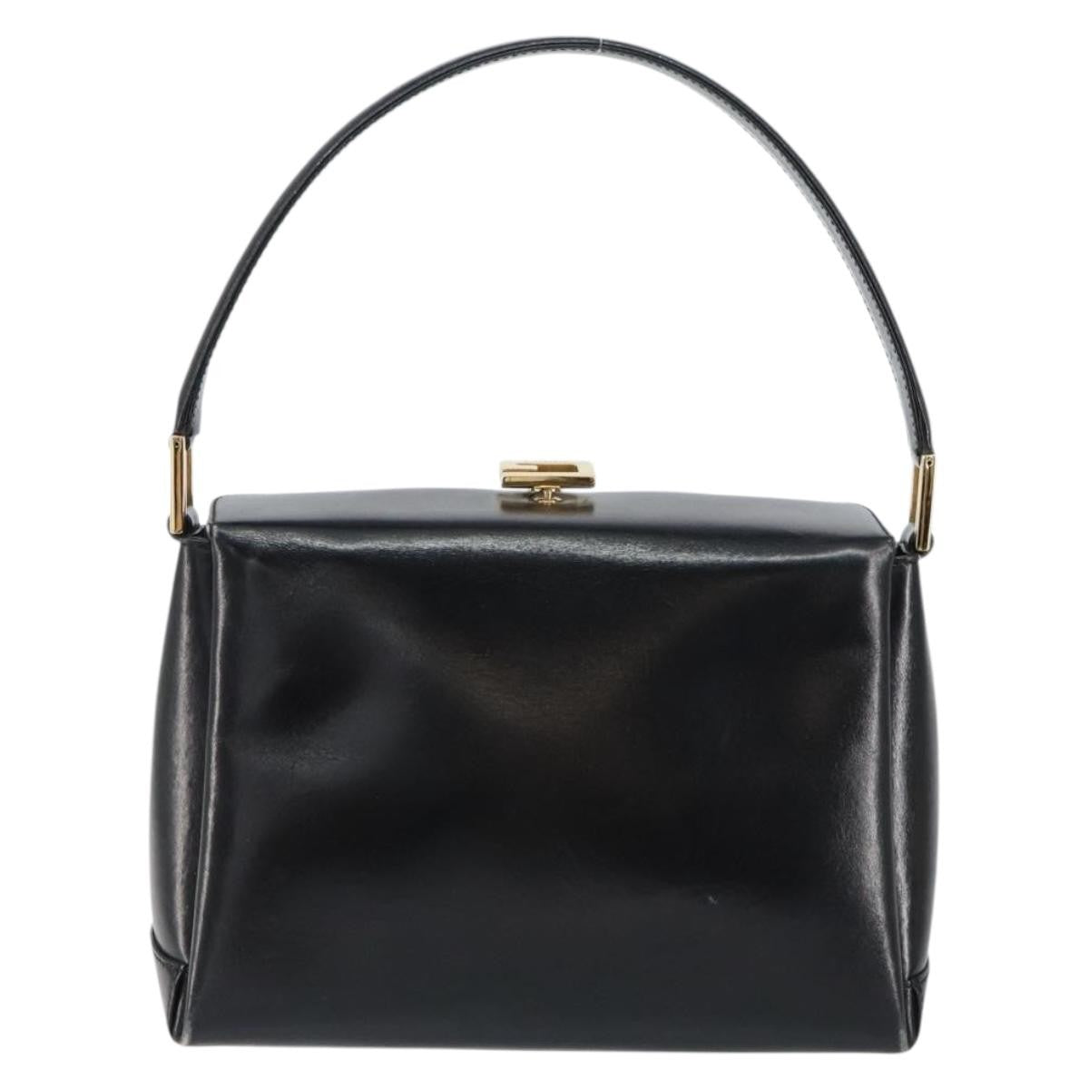 Gucci Vintage Handbag Leather, BLACK, LEATHER, Handbag