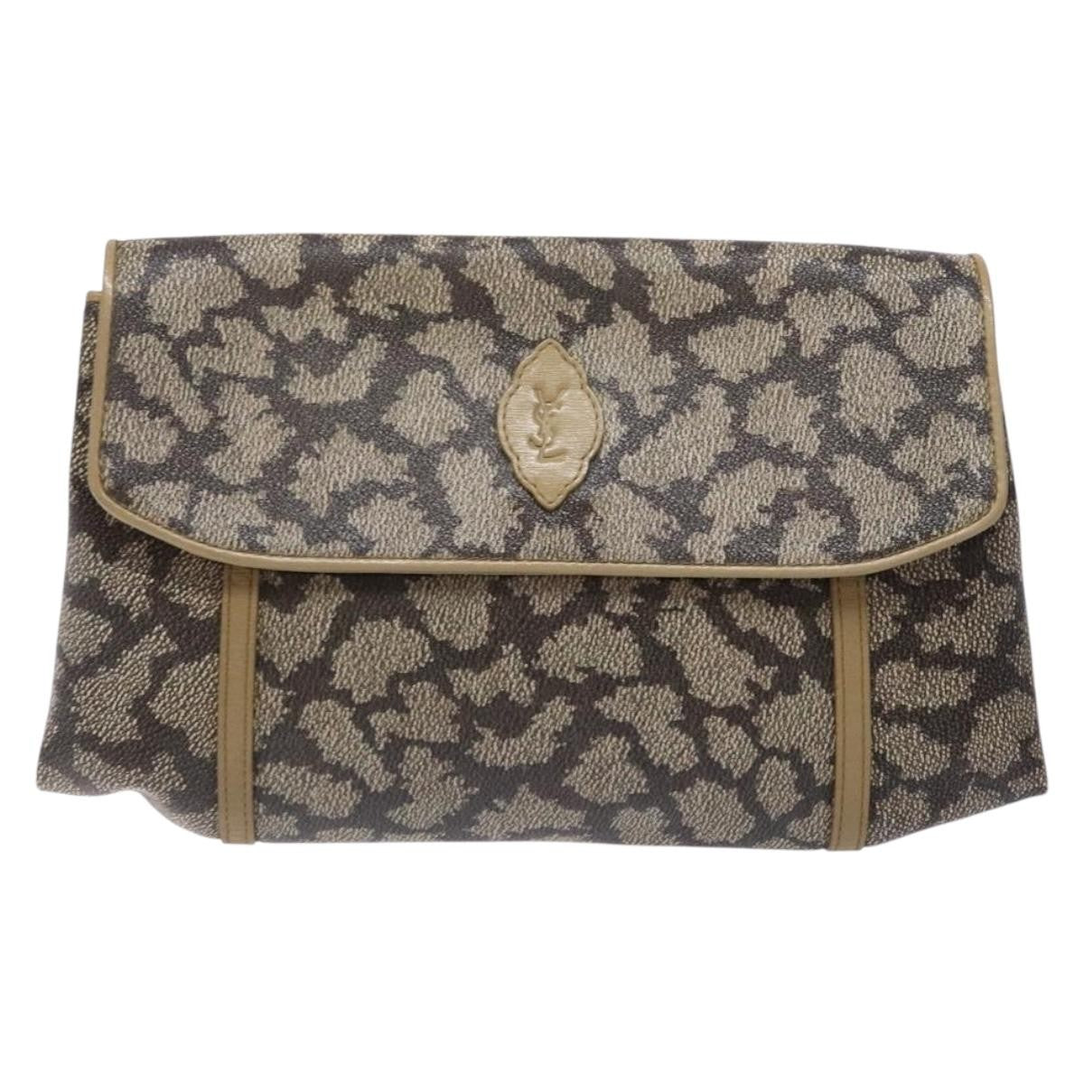 Saint Laurent Vintage Clutch PVC, BEIGE, PVC, Clutche & pouche