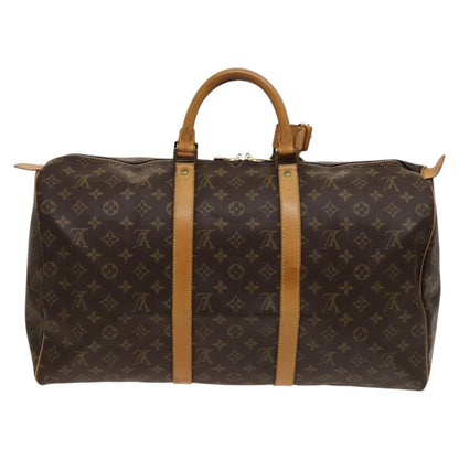 Louis Vuitton Keepall Bag Monogram Canvas, BROWN, CANVAS, Travel bag