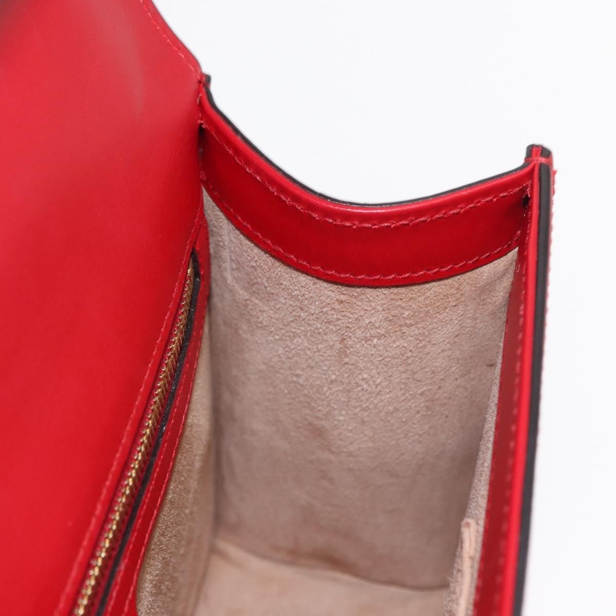 Gucci Sylvie Shoulder Bag Leather, RED, LEATHER, Shoulder bag
