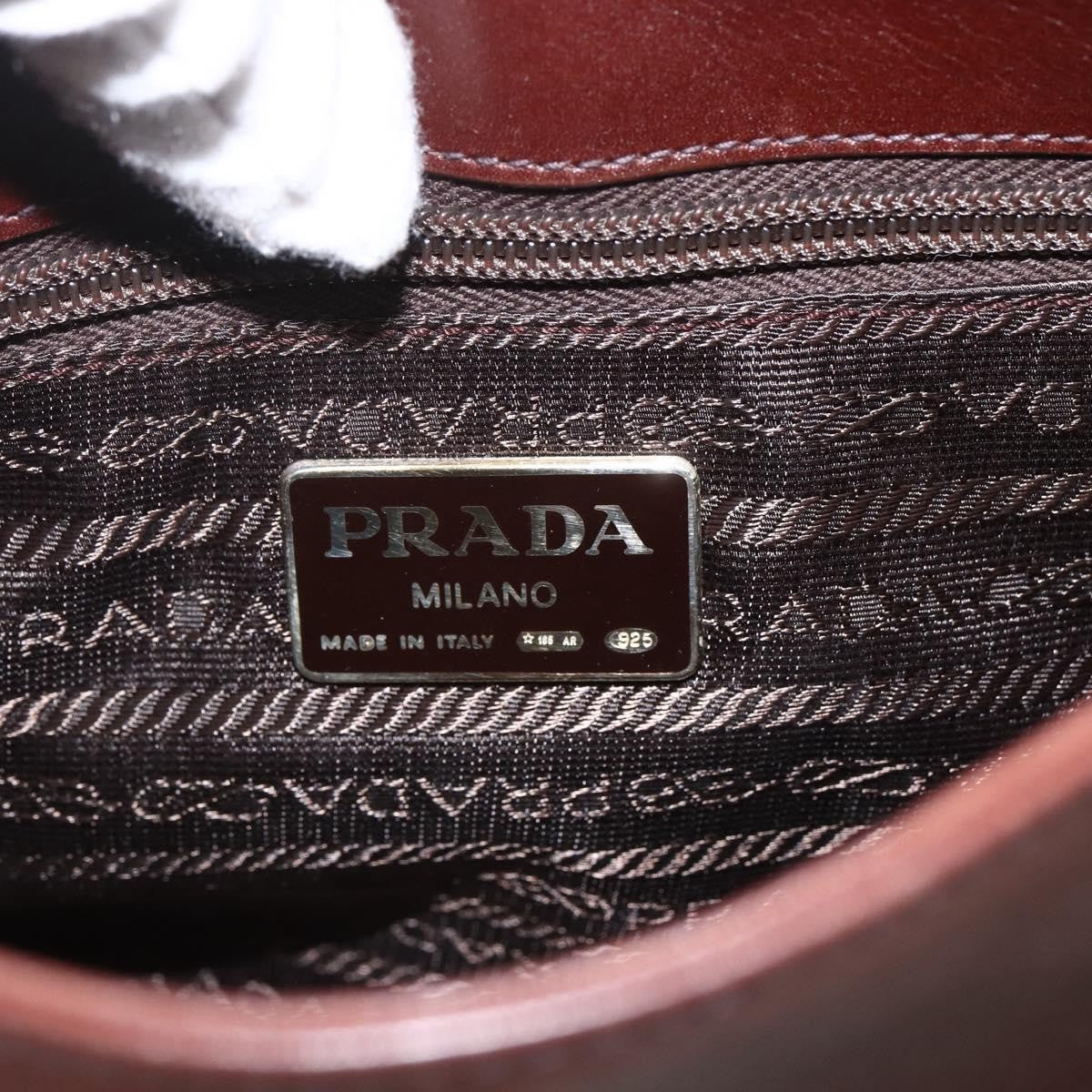 Prada Vintage Shoulder Bag Leather, BROWN, LEATHER, Shoulder bag