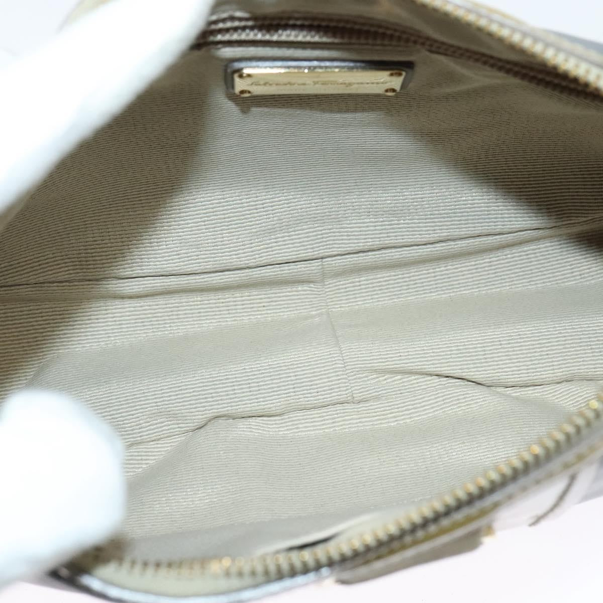 Salvatore Ferragamo Vala Shoulder Bag Leather, GRAY, LEATHER, Shoulder bag