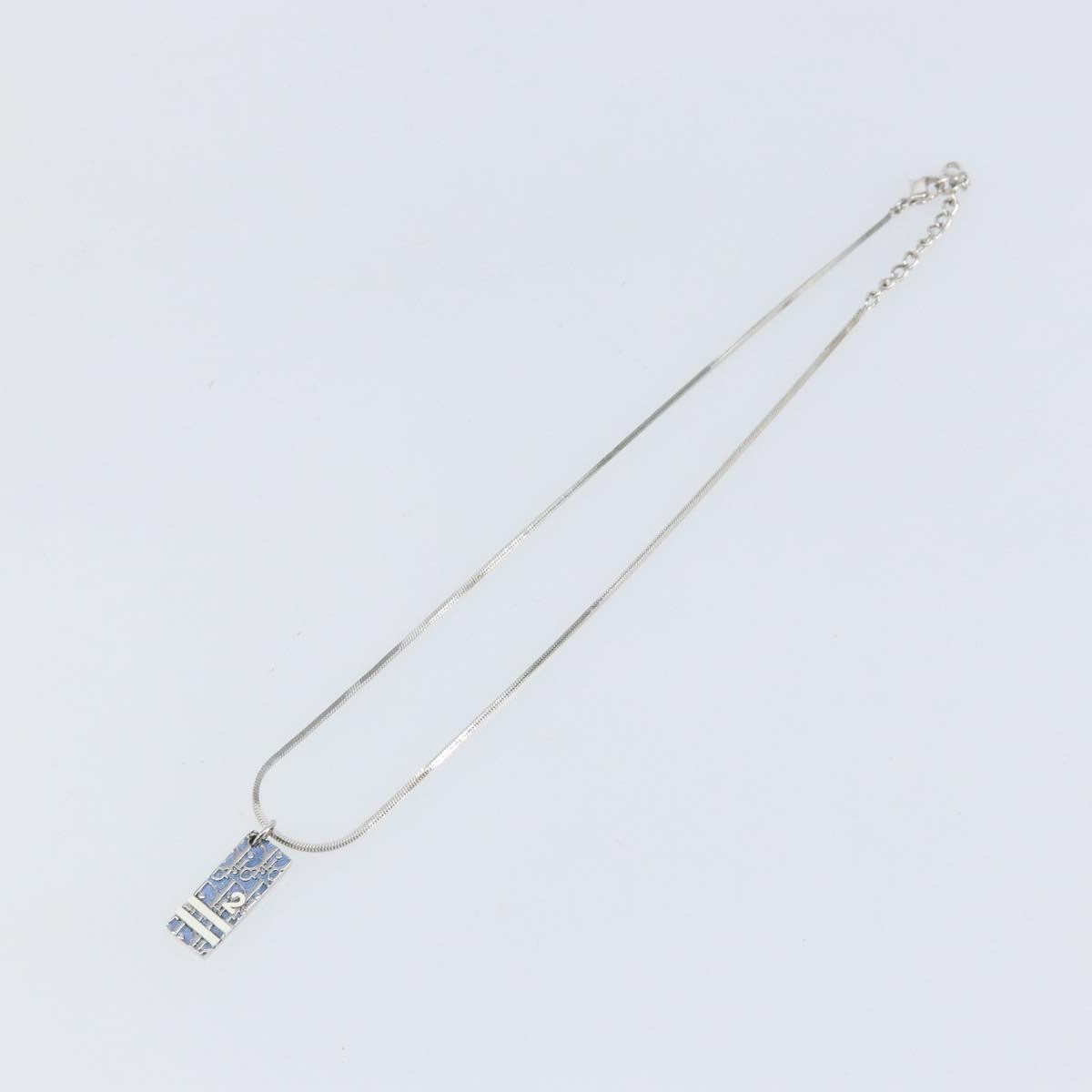 Christian Dior Trotter Motif Necklace Engraved Metal, SILVER, METAL, Necklace