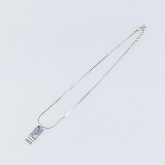 Christian Dior Trotter Motif Necklace Engraved Metal, SILVER, METAL, Necklace