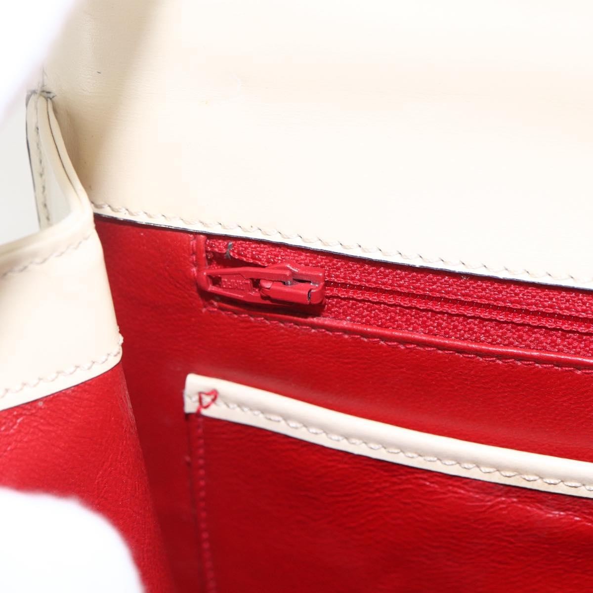 Celine Vintage Logo Top Handle Bag Leather, WHITE, LEATHER, Handbag