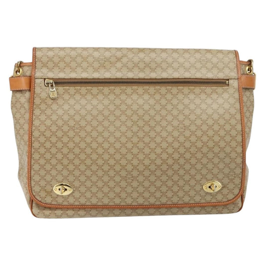 Celine Macadam Shoulder Bag PVC Leather, BEIGE, CANVAS, Shoulder bag