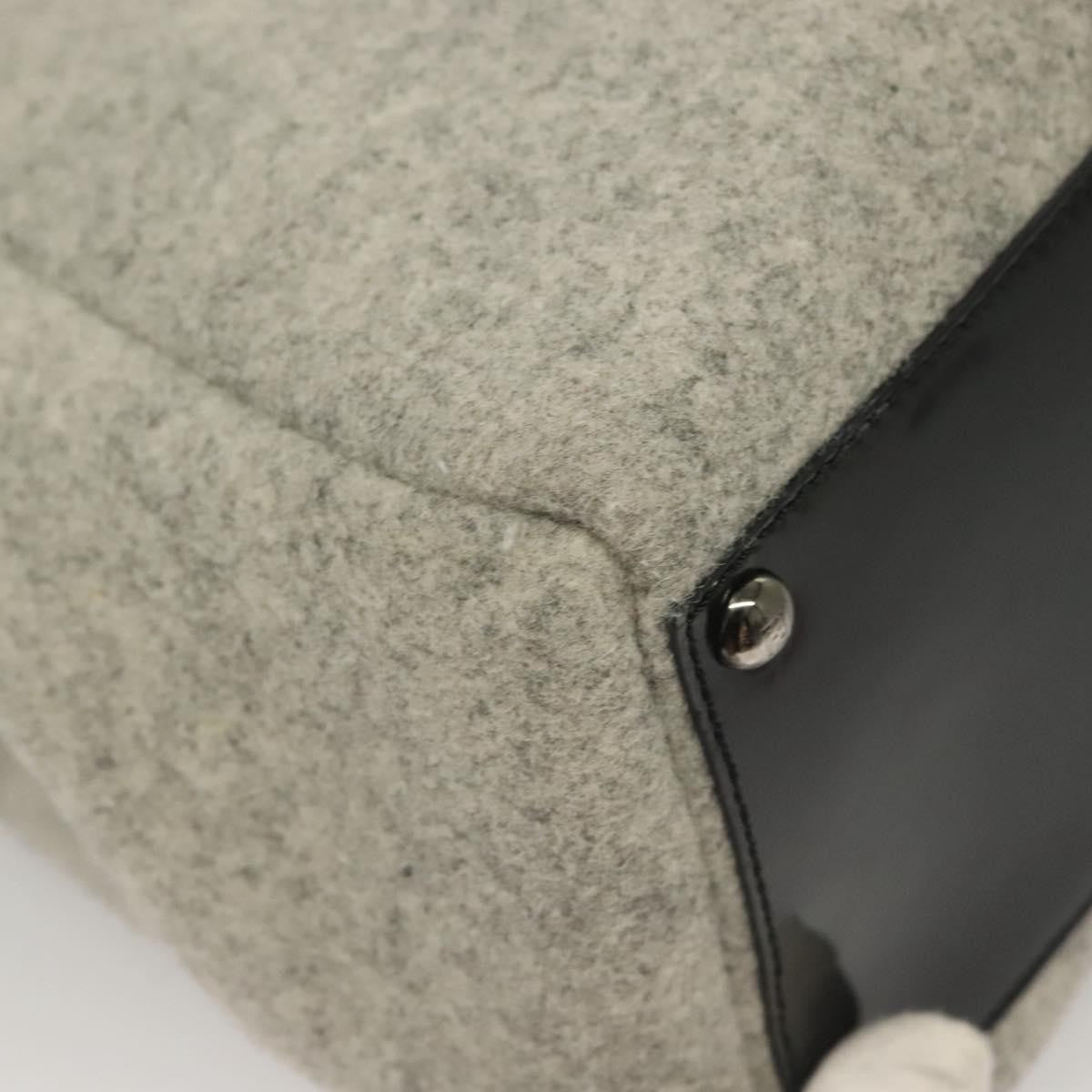 Fendi 2Jours Bag Felted Wool and Astrakhans, GRAY, WOOL, Tote bag