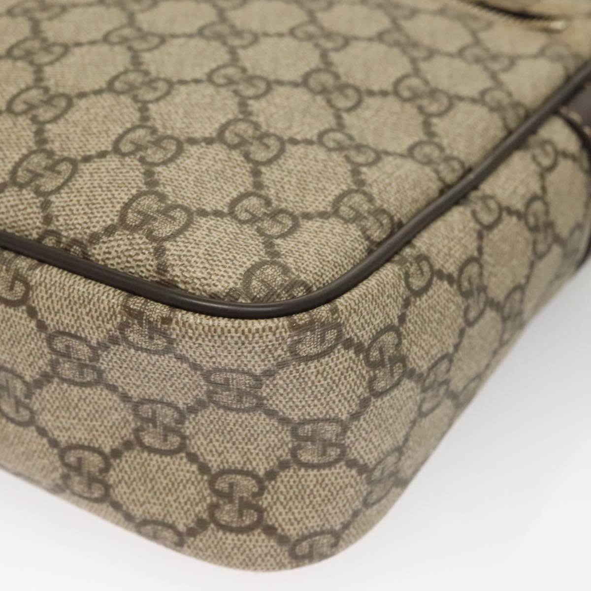 Gucci Front Zip Messenger GG Coated Canvas, BEIGE, CANVAS, Shoulder bag