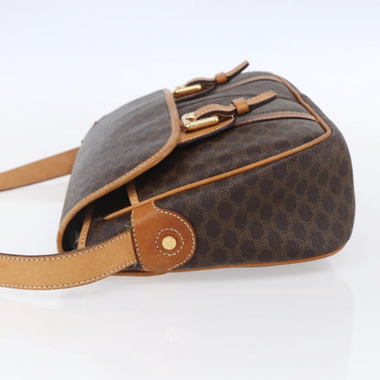 Celine Vintage Macadam Shoulder Bag Canvas and Leather, BROWN, CANVAS, Shoulder bag
